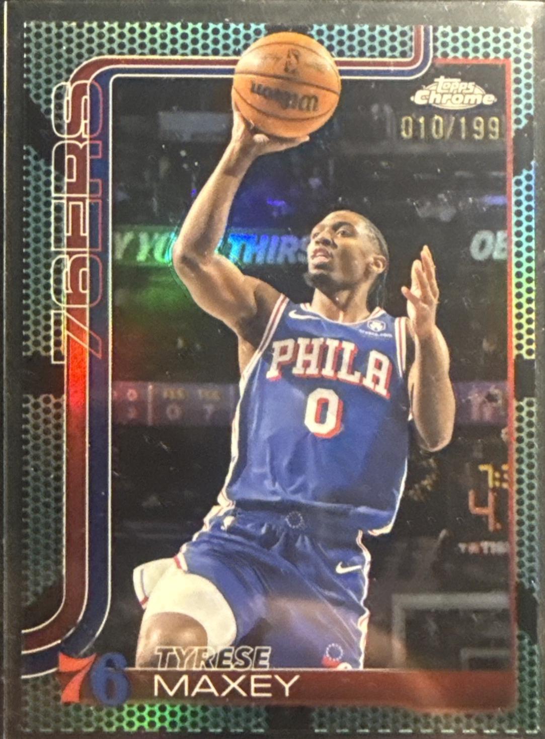 Tyrese Maxey [Green Basketball Refractor] #185