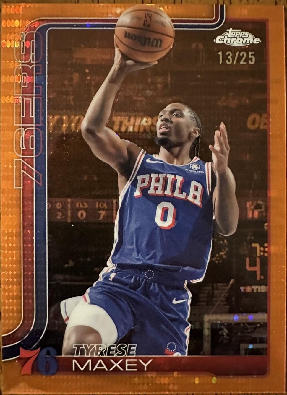 Tyrese Maxey [Pulsar Orange Refractor] #185
