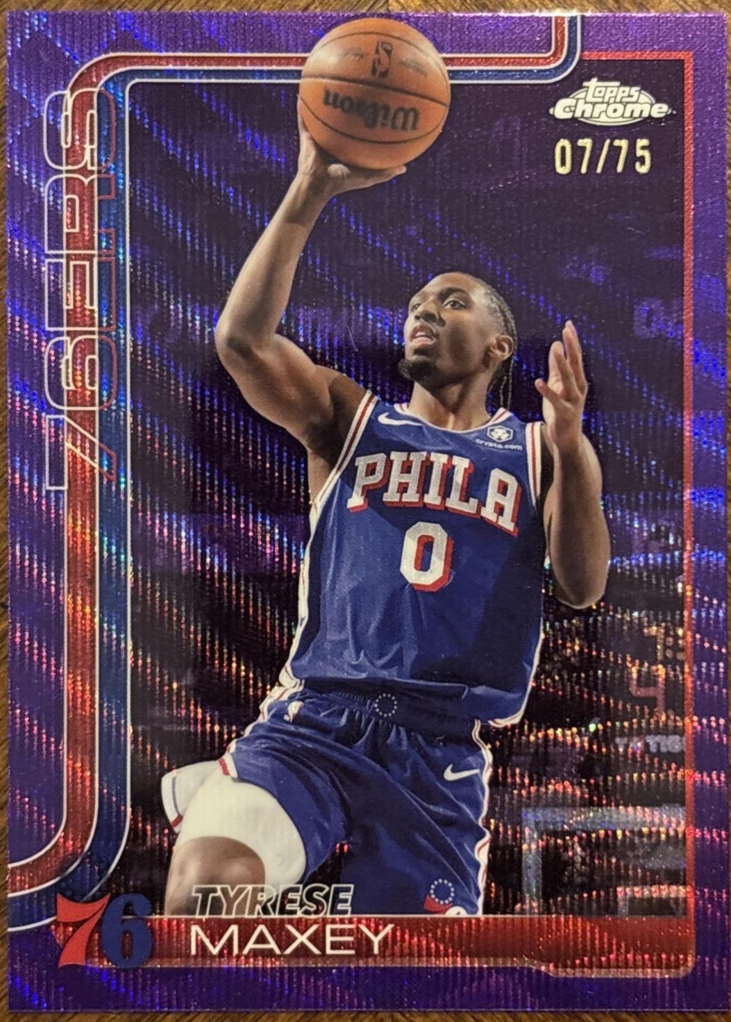 Tyrese Maxey [Purple Basketball Refractor] #185