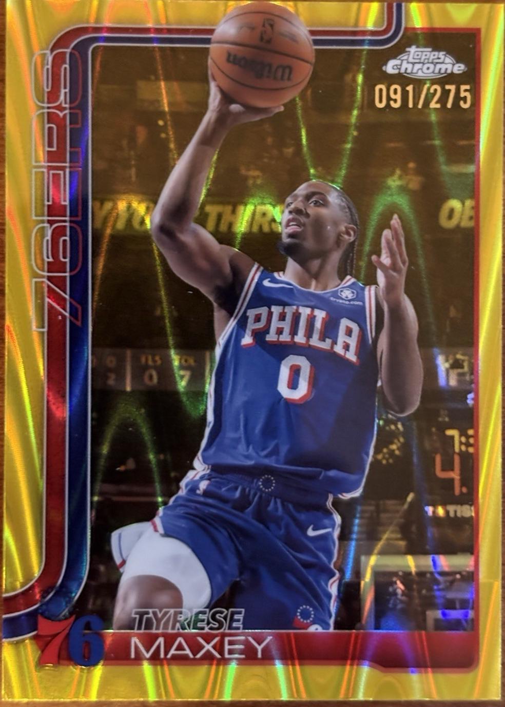 Tyrese Maxey [RayWave Yellow Refractor] #185