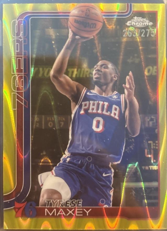 Tyrese Maxey [Yellow Basketball Refractor] #185