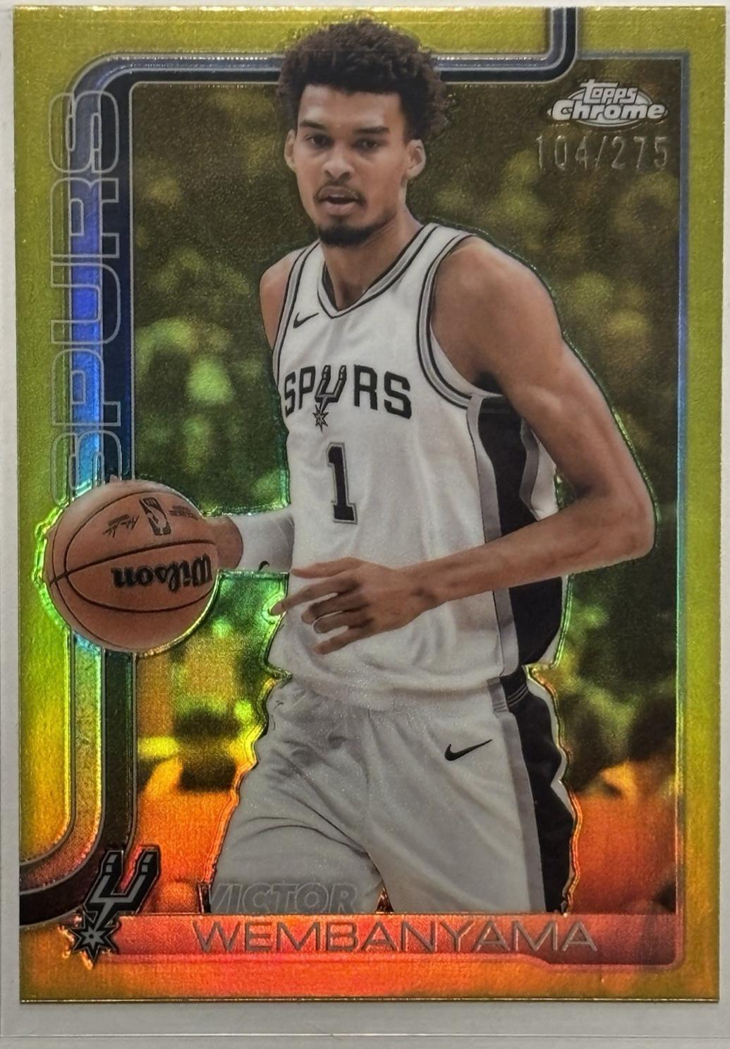 Victor Wembanyama [Yellow Basketball Refractor] #221