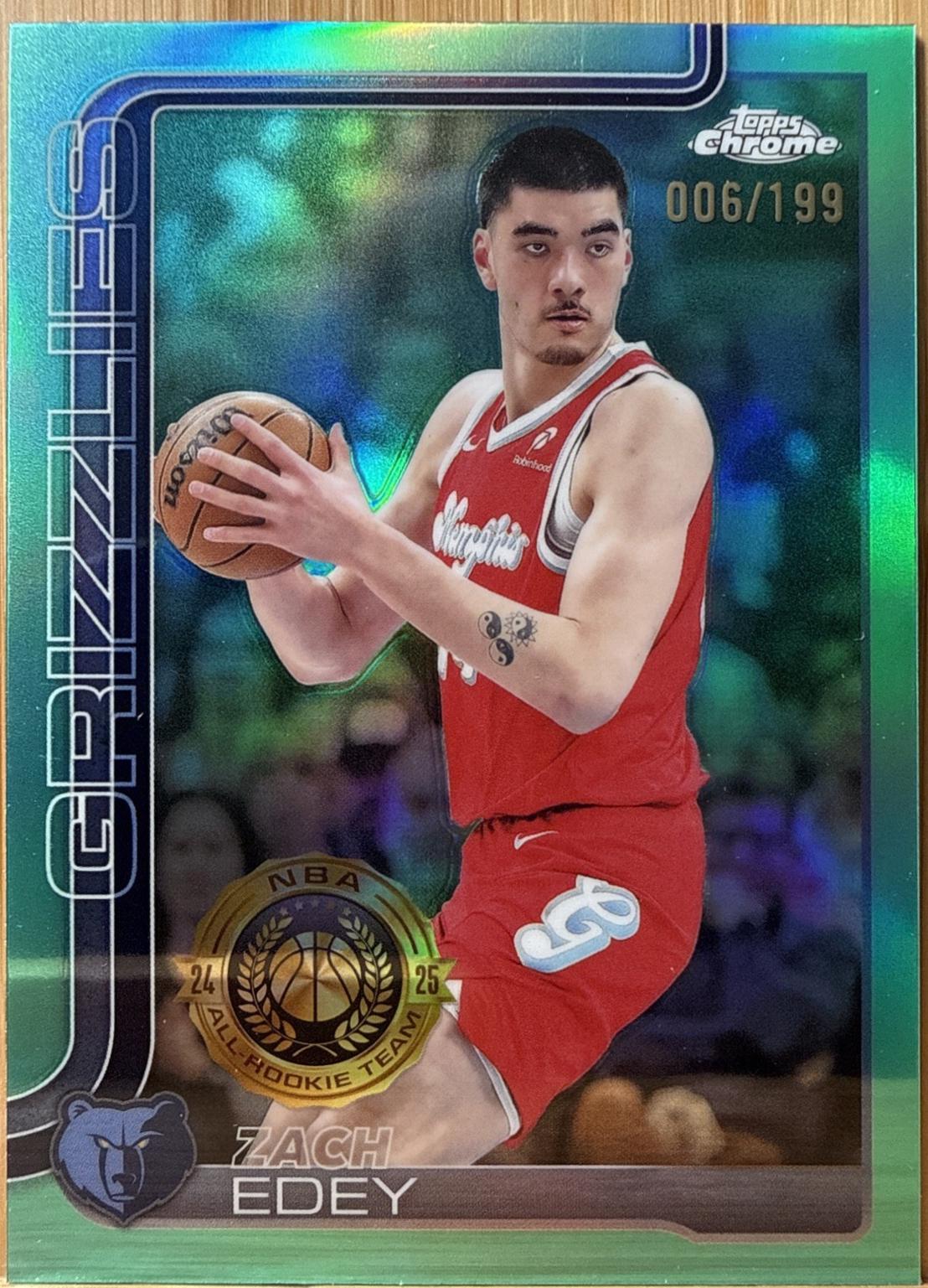 Zach Edey [Aqua Refractor] #128