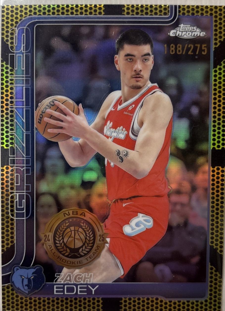 Zach Edey [Yellow Basketball Refractor] #128