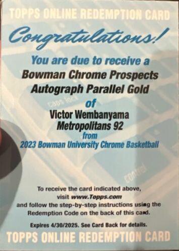 Victor Wembanyama [Autograph Gold] #101
