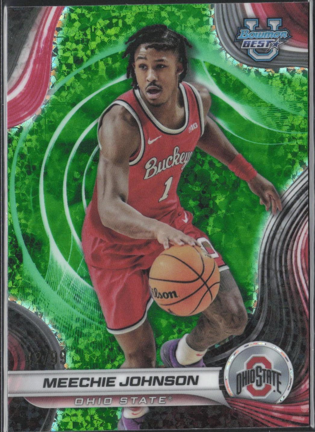 Meechie Johnson [Green Mini-Diamond Refractor] #55