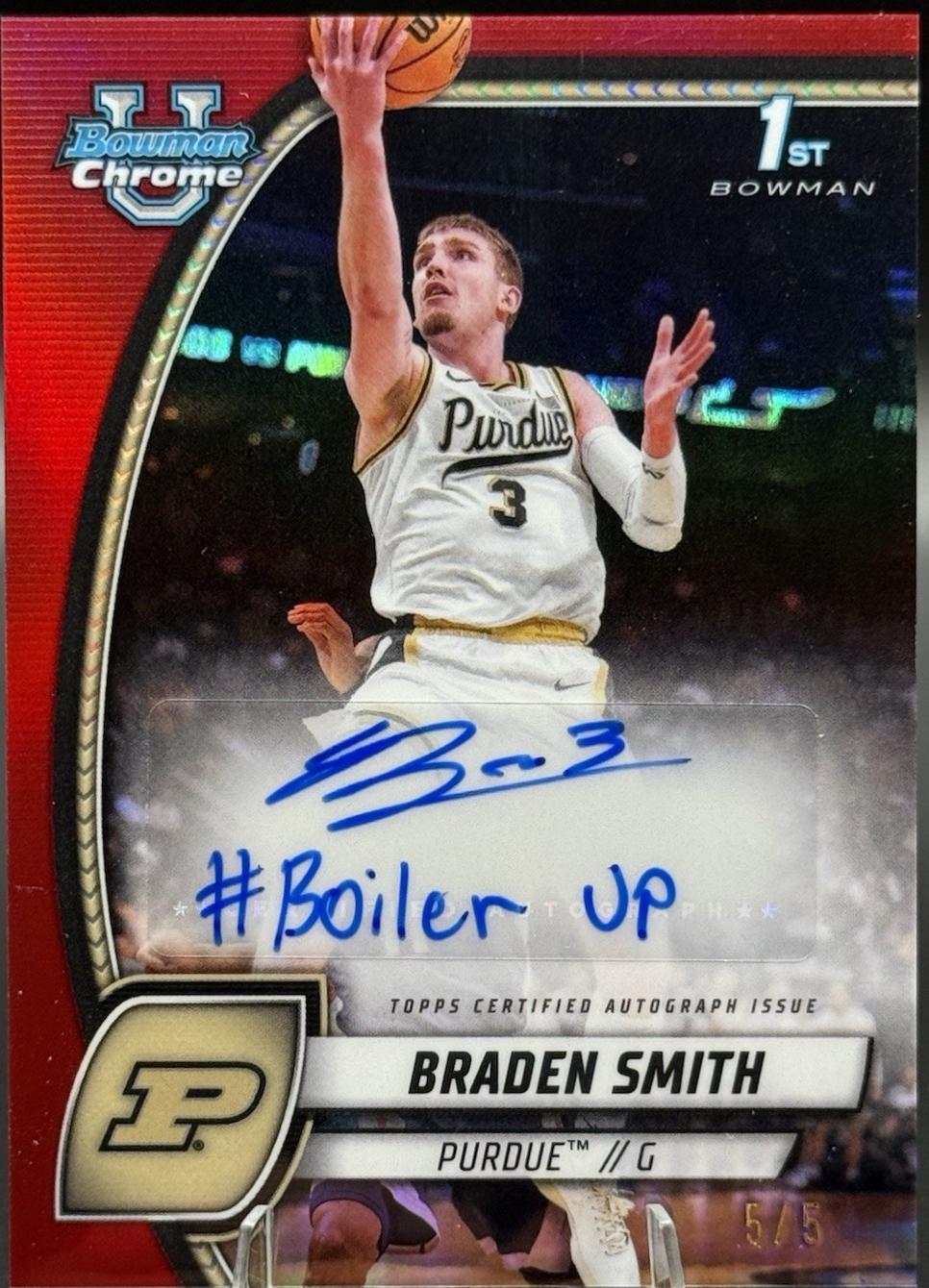 Braden Smith [Red Refractor Autograph] #12