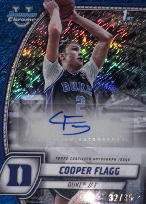 Cooper Flagg [Blue Shimmer Refractor Autograph] #16