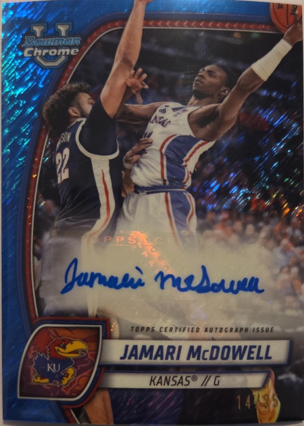 Jamari McDowell [Blue Shimmer Refractor Autograph] #81