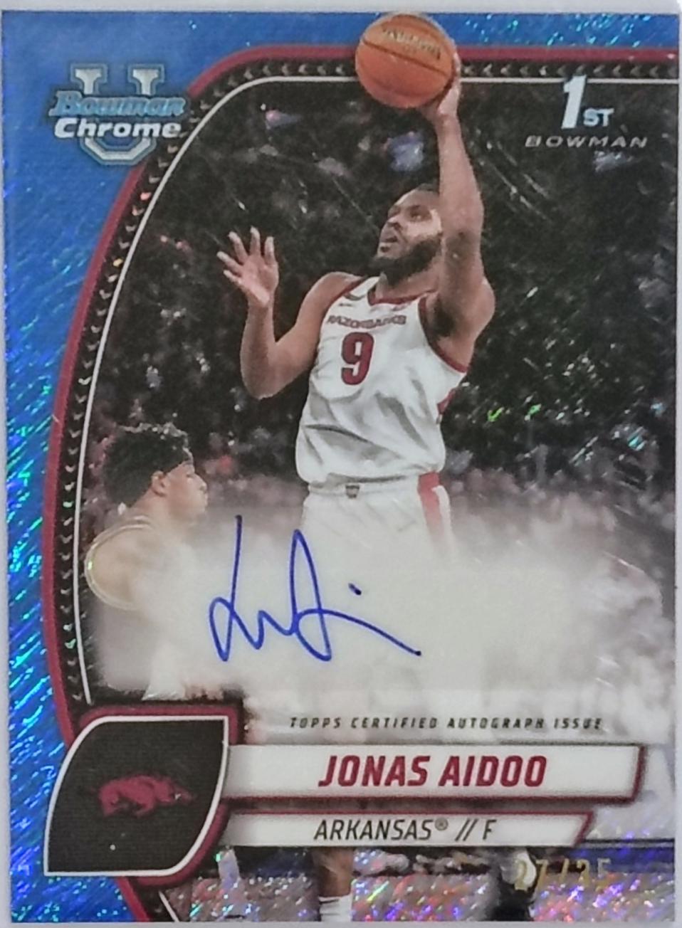 Jonas Aidoo [Blue Shimmer Refractor Autograph] #32