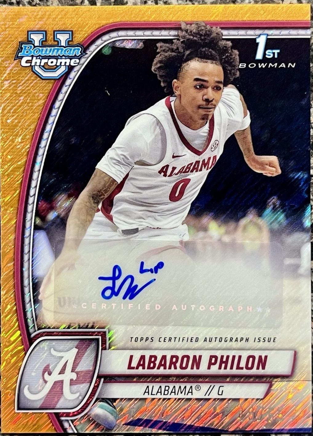Labaron Philon [Orange Shimmer Refractor Autograph] #49