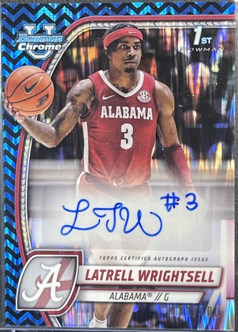 Latrell Wrightsell [Black Blue Refractor Autograph] #51