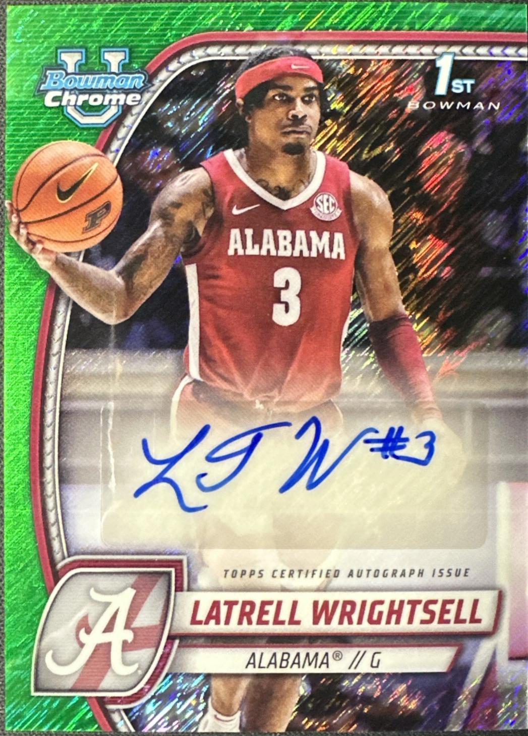 Latrell Wrightsell [Green Shimmer Refractor Autograph] #51