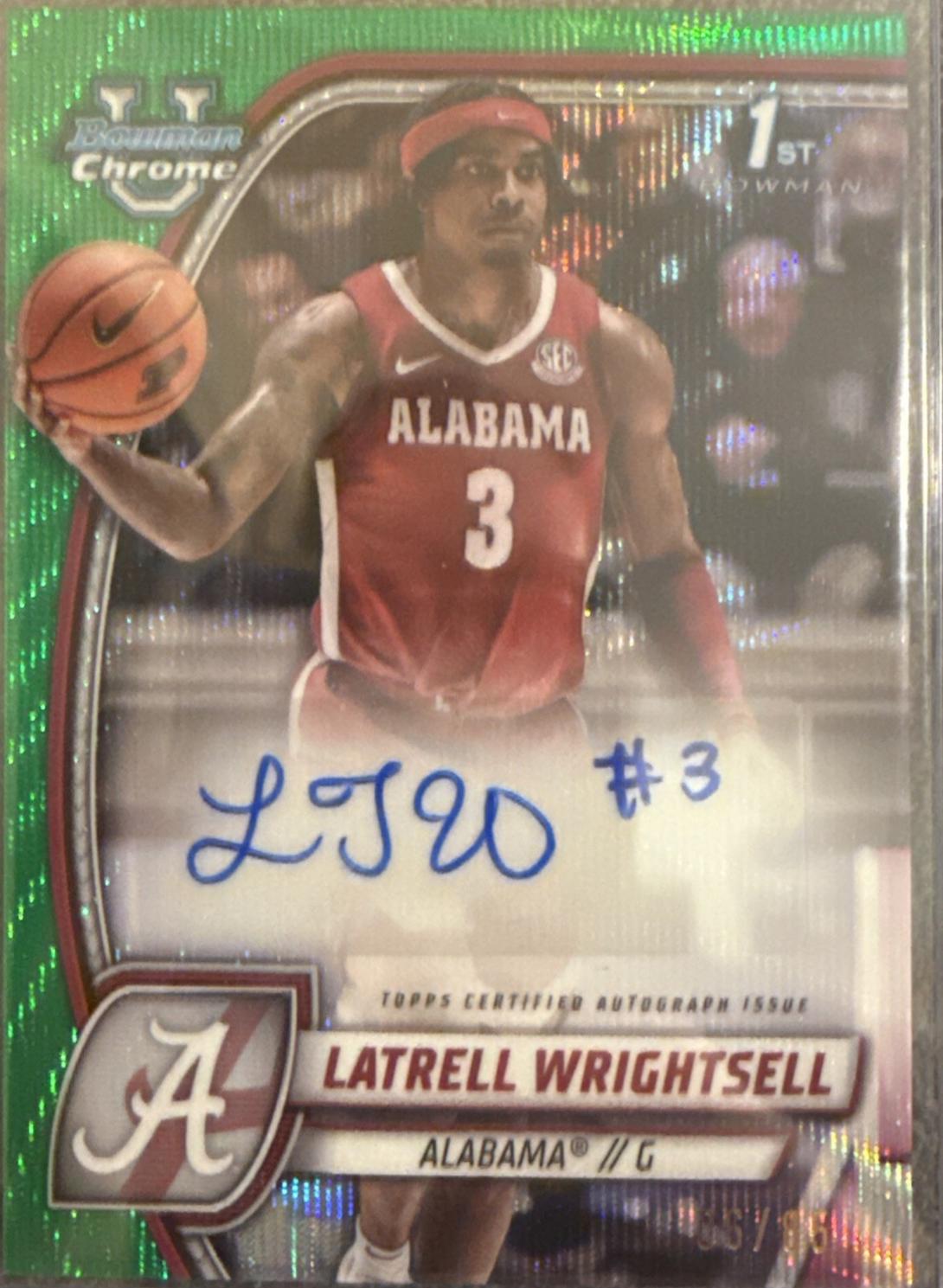 Latrell Wrightsell [Green Wave Refractor Autograph] #51