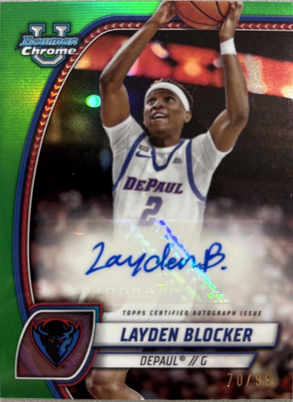 Layden Blocker [Green Refractor Autograph] #95