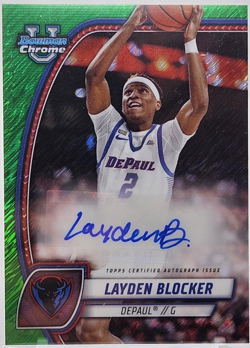 Layden Blocker [Green Shimmer Refractor Autograph] #95