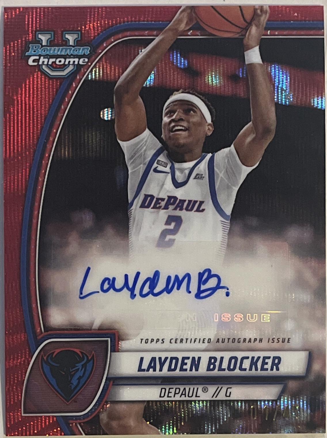 Layden Blocker [Red Wave Refractor Autograph] #95