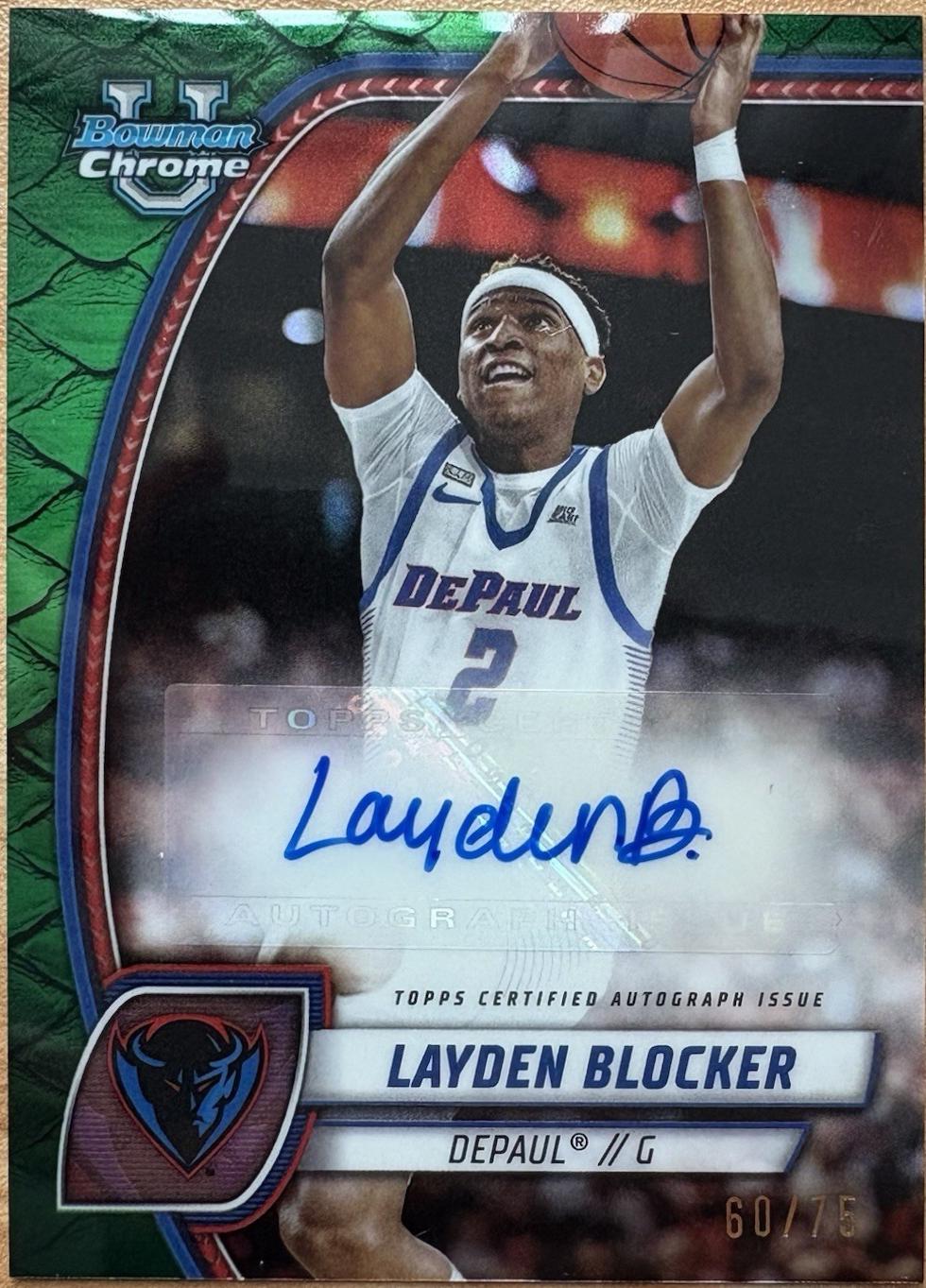 Layden Blocker [Reptilian Green Refractor Autograph] #95