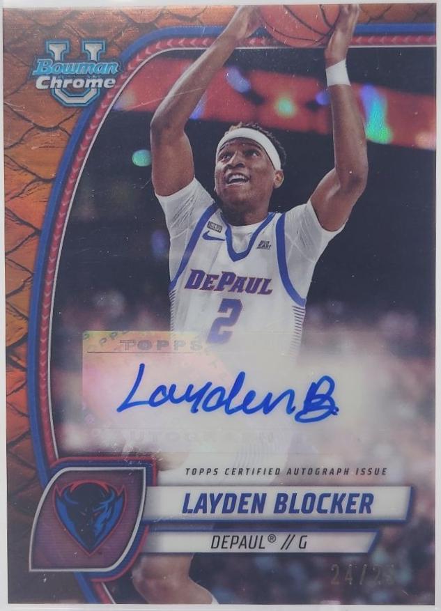 Layden Blocker [Reptilian Orange Refractor Autograph] #95