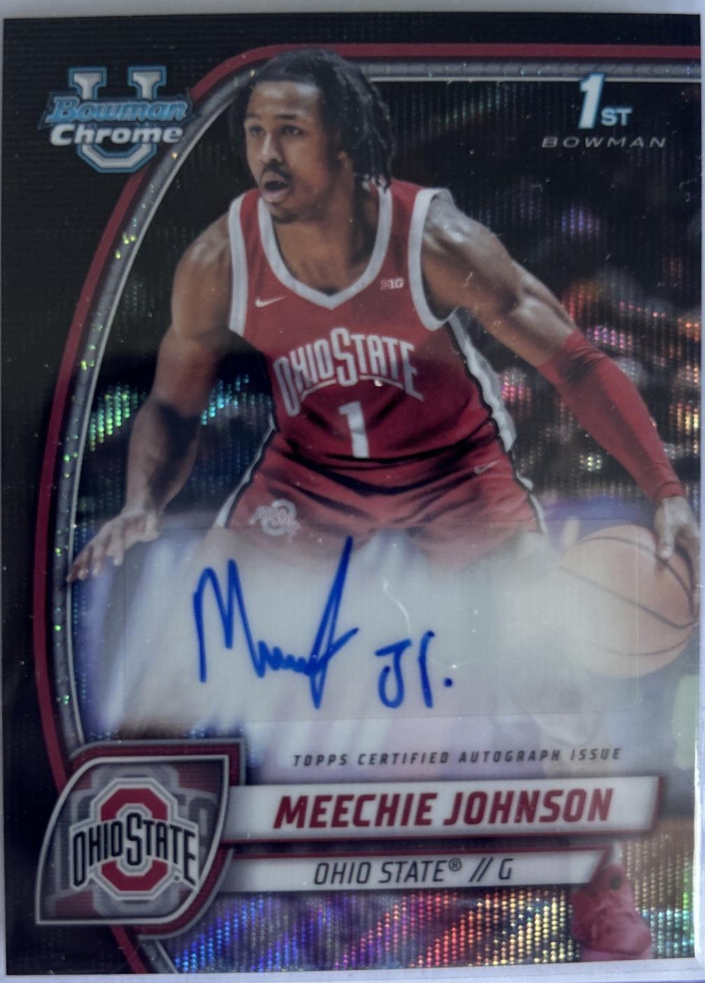 Meechie Johnson [Black Wave Refractor Autograph] #54