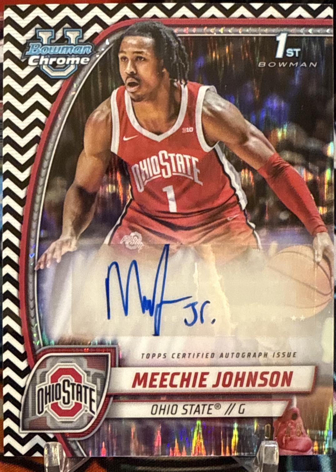 Meechie Johnson [Black White Refractor Autograph] #54