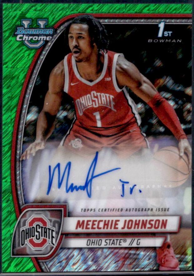 Meechie Johnson [Green Shimmer Refractor Autograph] #54