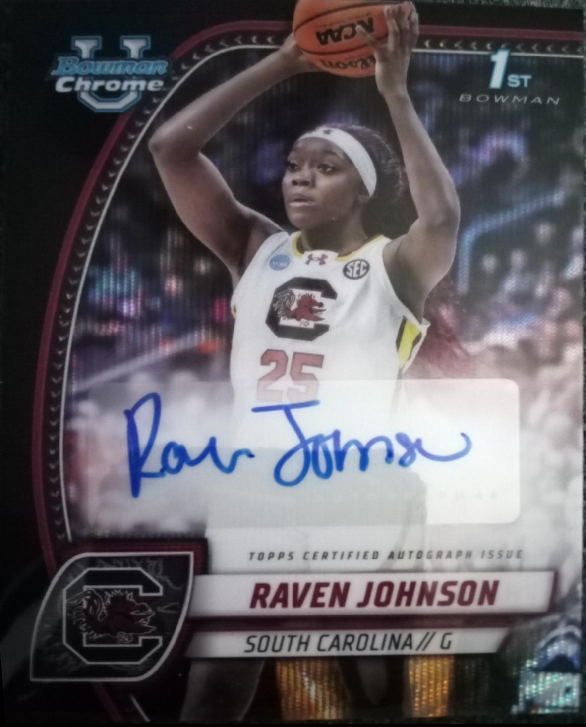 Raven Johnson [Black Wave Refractor Autograph] #60
