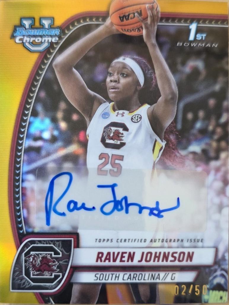 Raven Johnson [Gold Refractor Autograph] #60