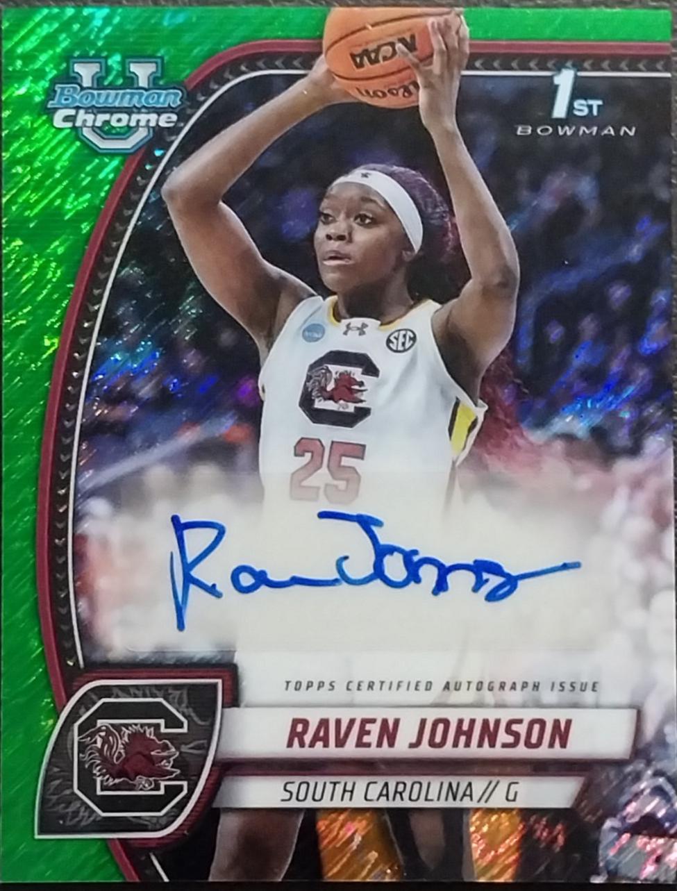 Raven Johnson [Green Refractor Autograph] #60