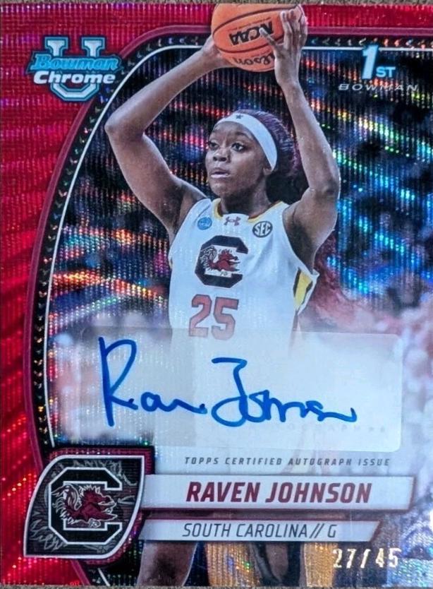 Raven Johnson [Red Wave Refractor Autograph] #60