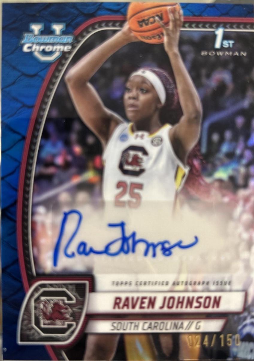 Raven Johnson [Reptilian Blue Refractor Autograph] #60