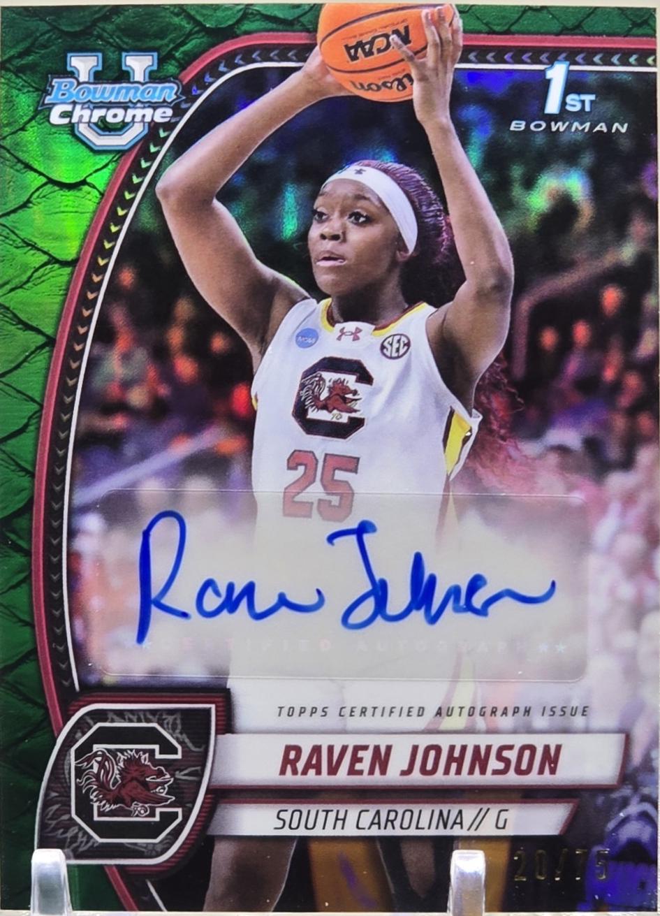 Raven Johnson [Reptilian Green Refractor Autograph] #60