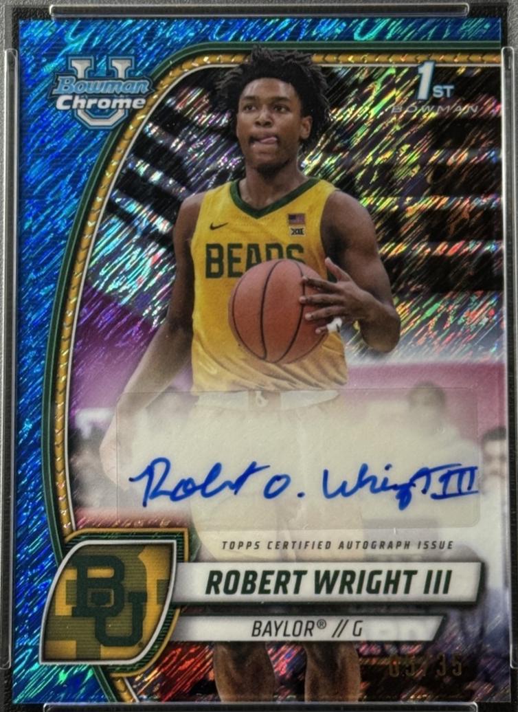 Robert Wright III [Blue Shimmer Refractor Autograph] #15