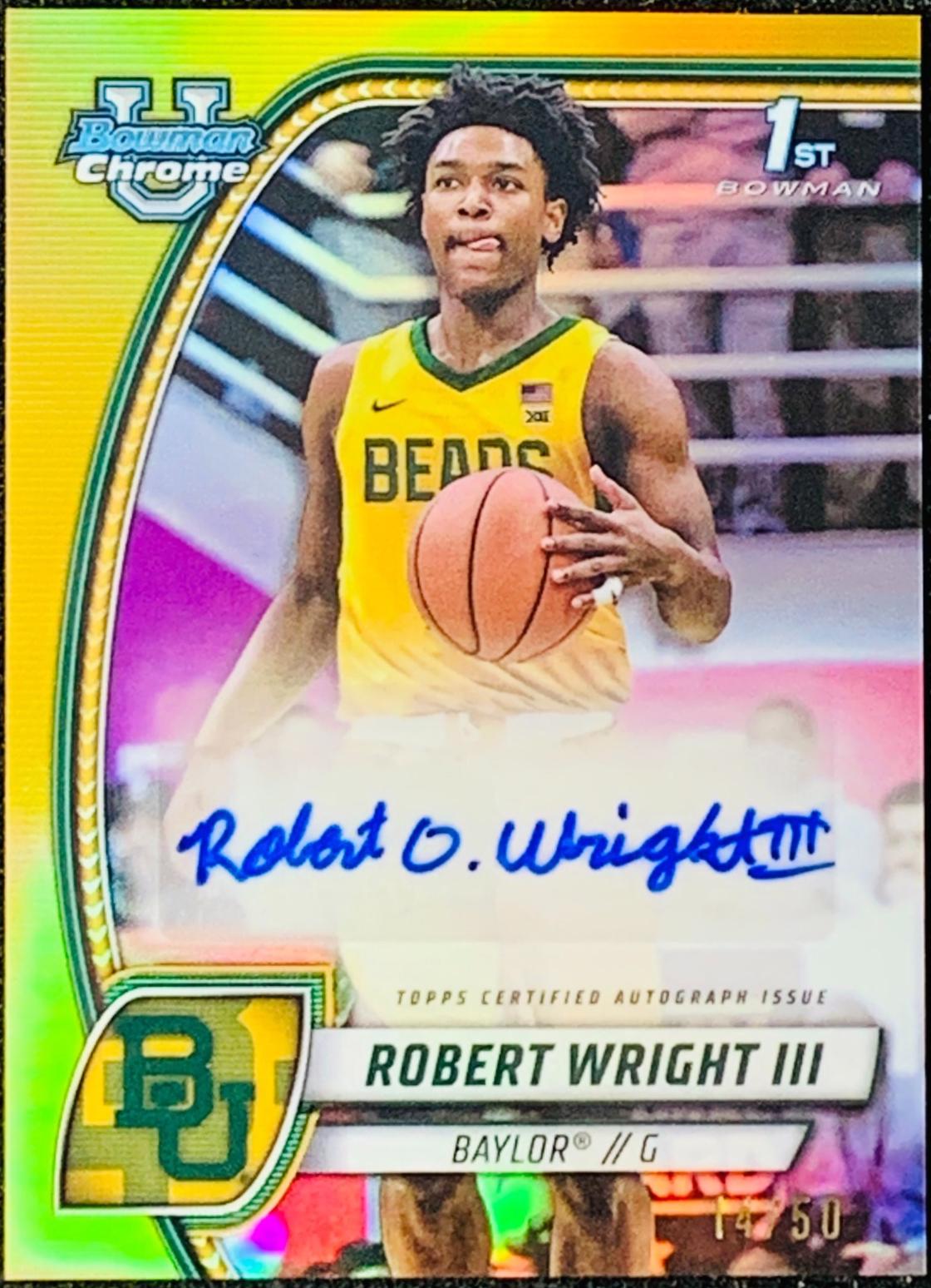 Robert Wright III [Gold Refractor Autograph] #15