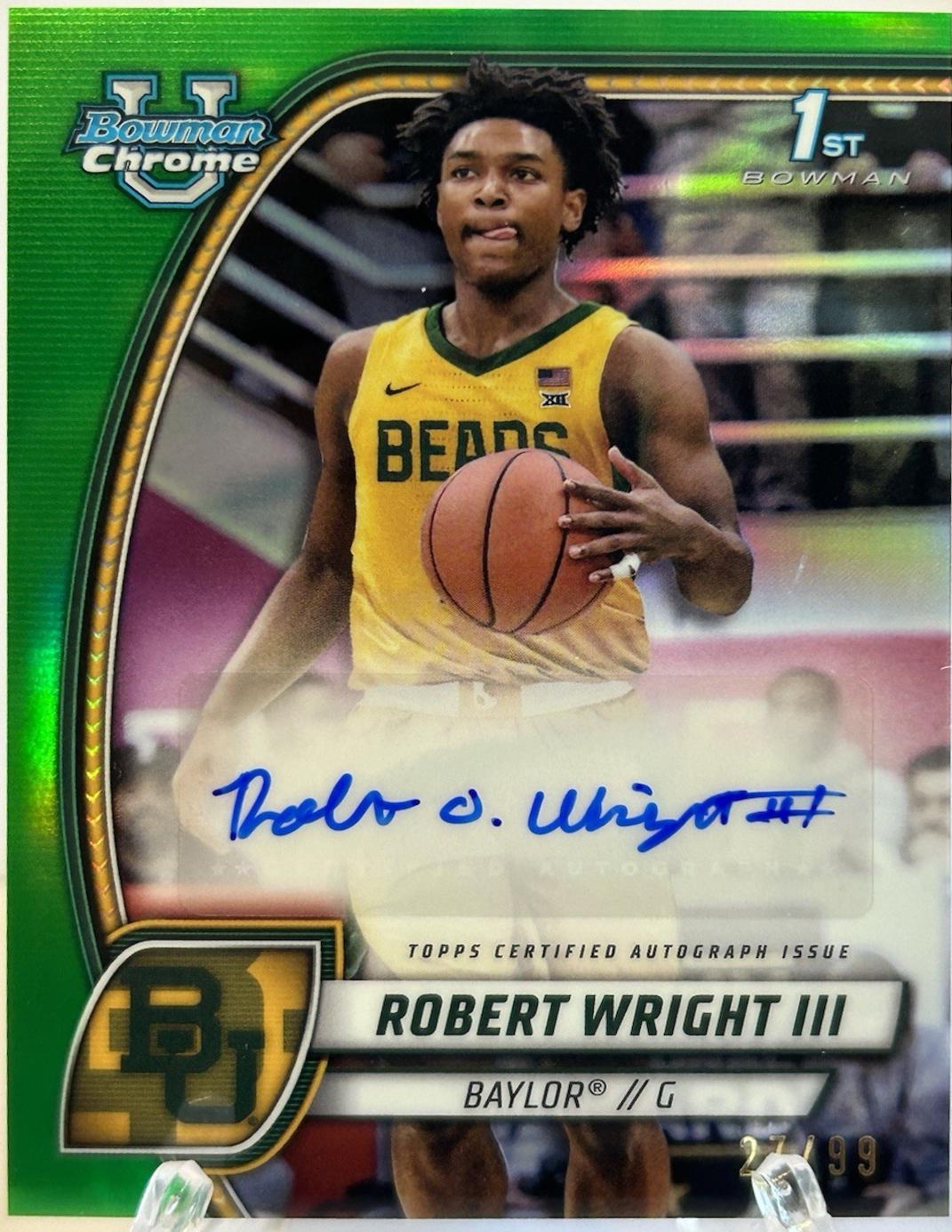 Robert Wright III [Green Refractor Autograph] #15