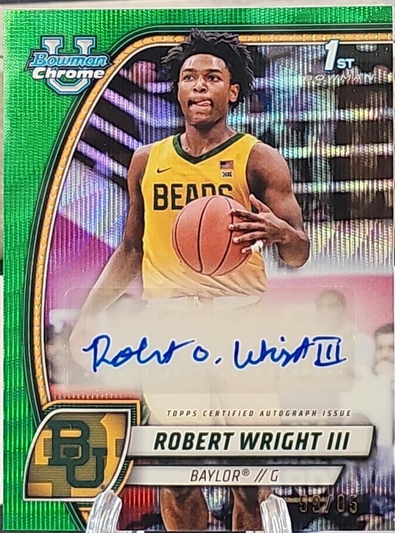 Robert Wright III [Green Wave Refractor Autograph] #15