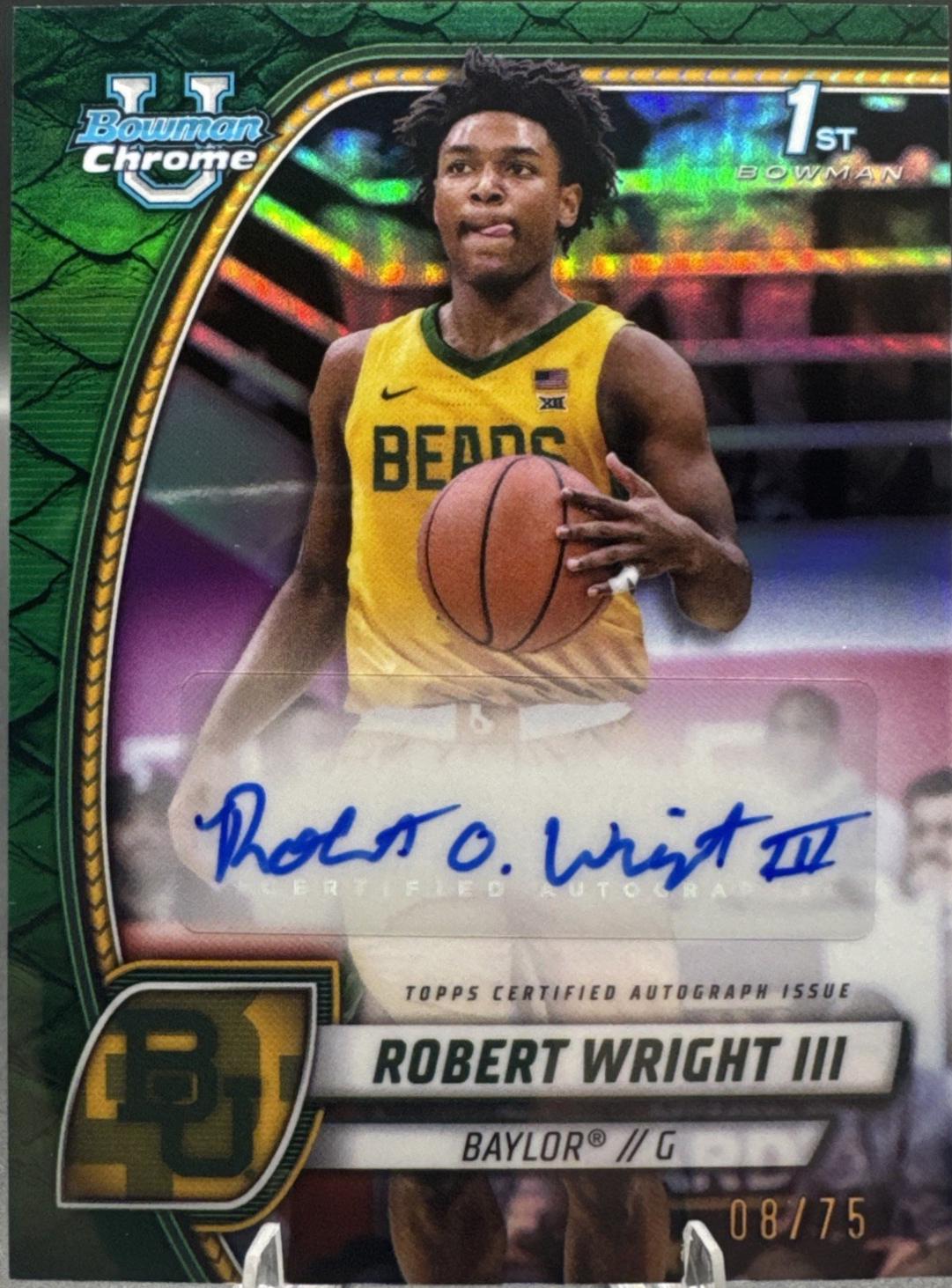Robert Wright III [Reptilian Green Refractor Autograph] #15