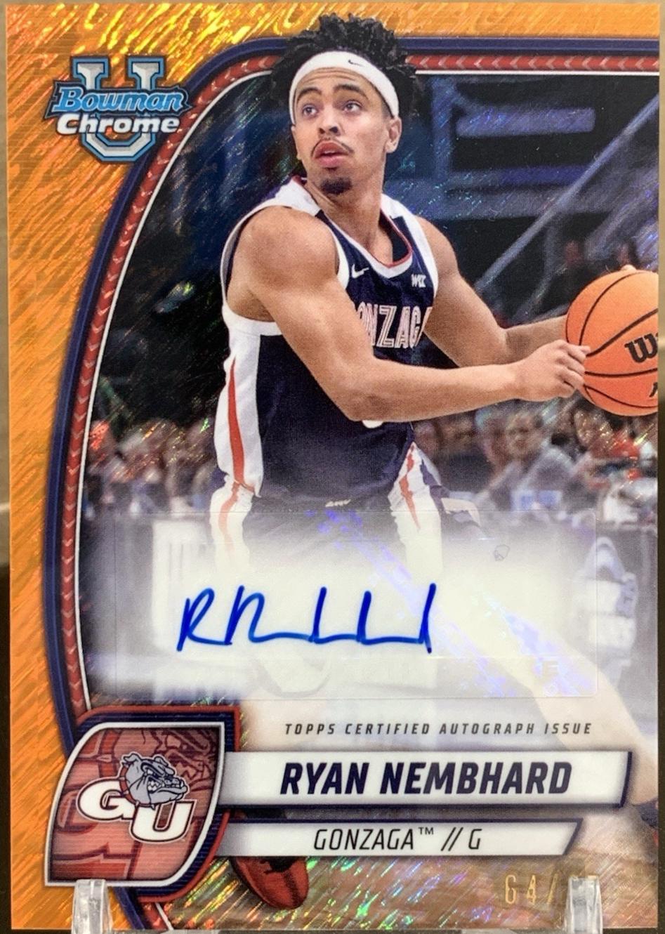 Ryan Nembhard [Orange Shimmer Refractor Autograph] #72