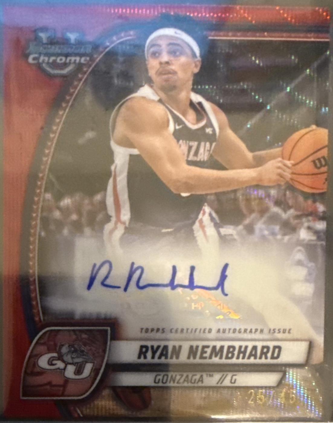 Ryan Nembhard [Red Wave Refractor Autograph] #72