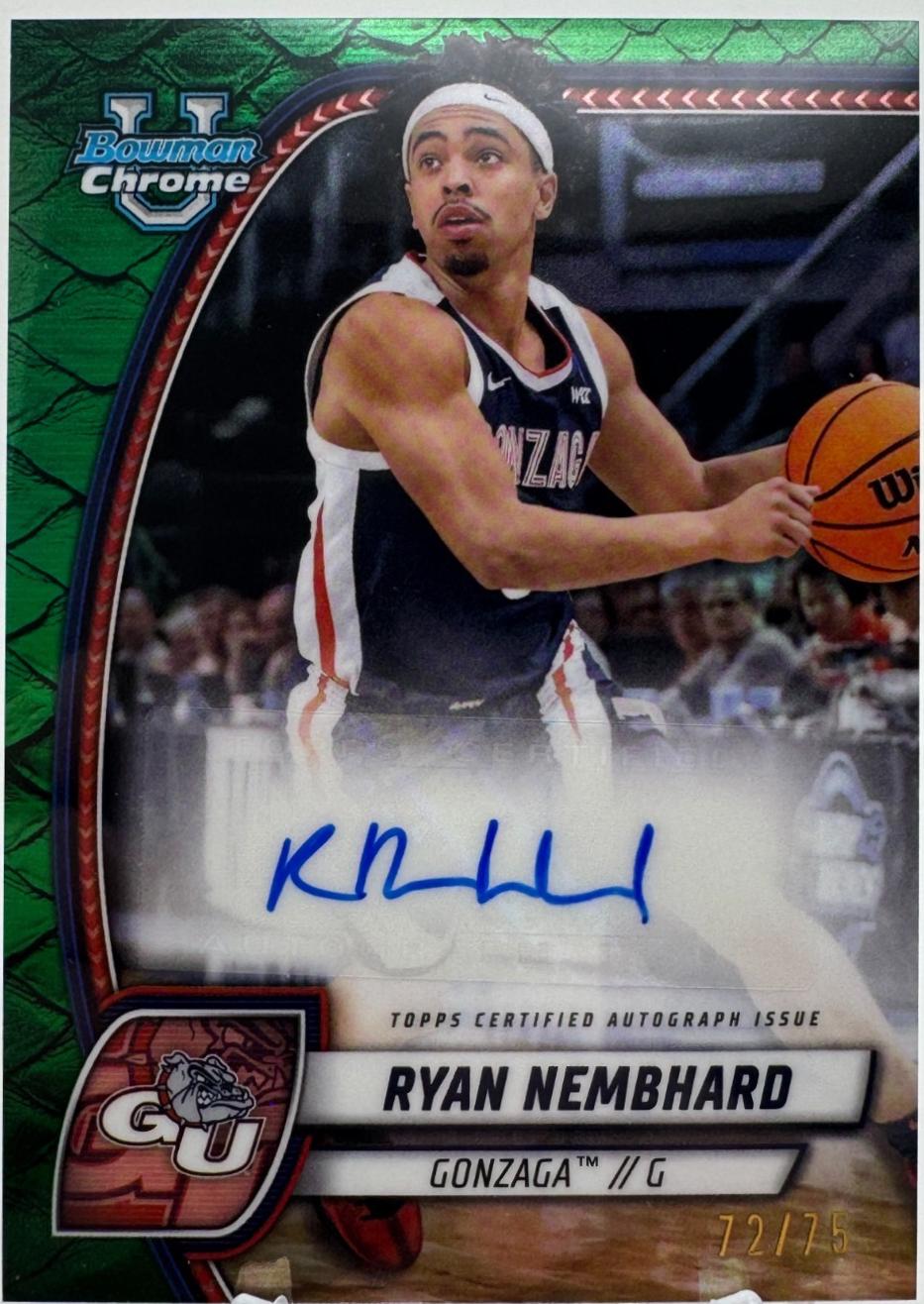 Ryan Nembhard [Reptilian Green Refractor Autograph] #72