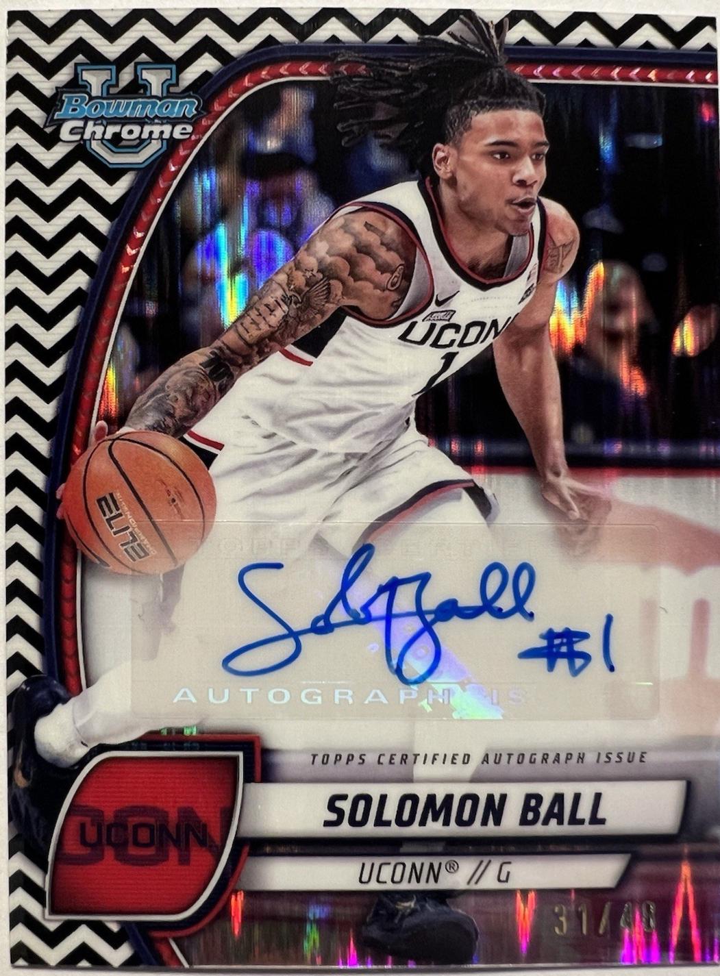 Solomon Ball [Black White Refractor Autograph] #87