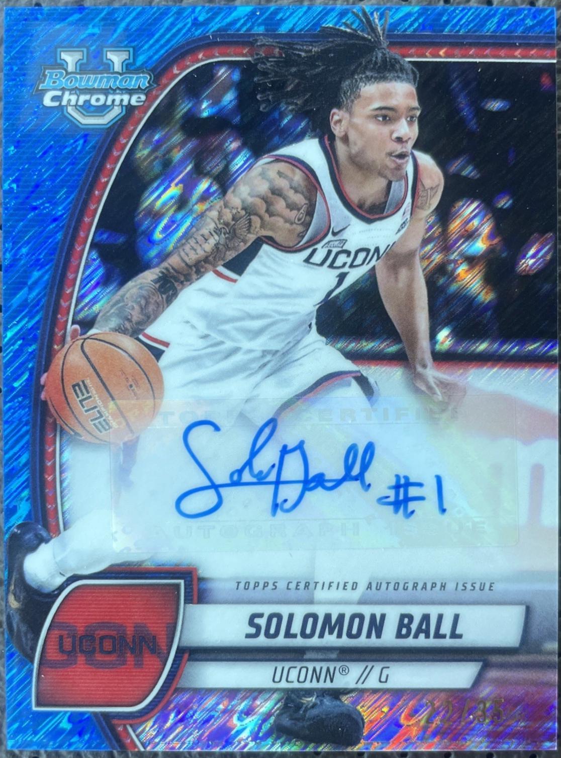 Solomon Ball [Blue Shimmer Refractor Autograph] #87