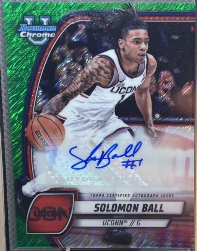 Solomon Ball [Green Shimmer Refractor Autograph] #87