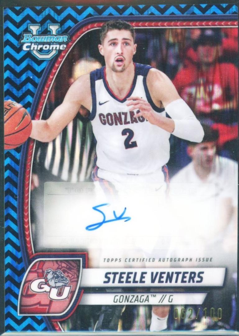 Steele Venters [Black Blue Refractor Autograph] #92