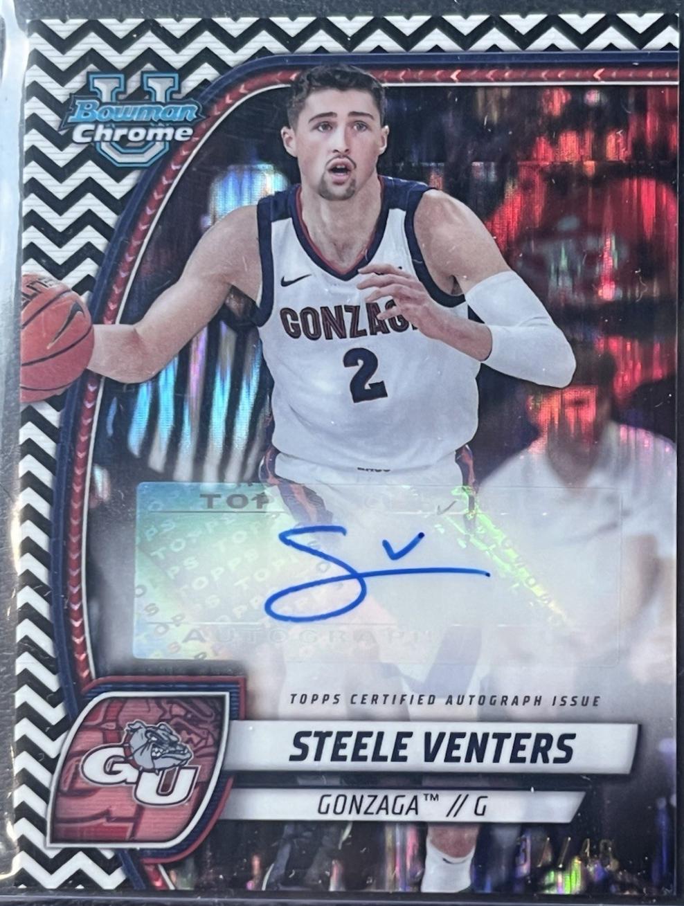 Steele Venters [Black White Refractor Autograph] #92