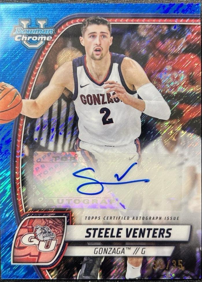 Steele Venters [Blue Shimmer Refractor Autograph] #92
