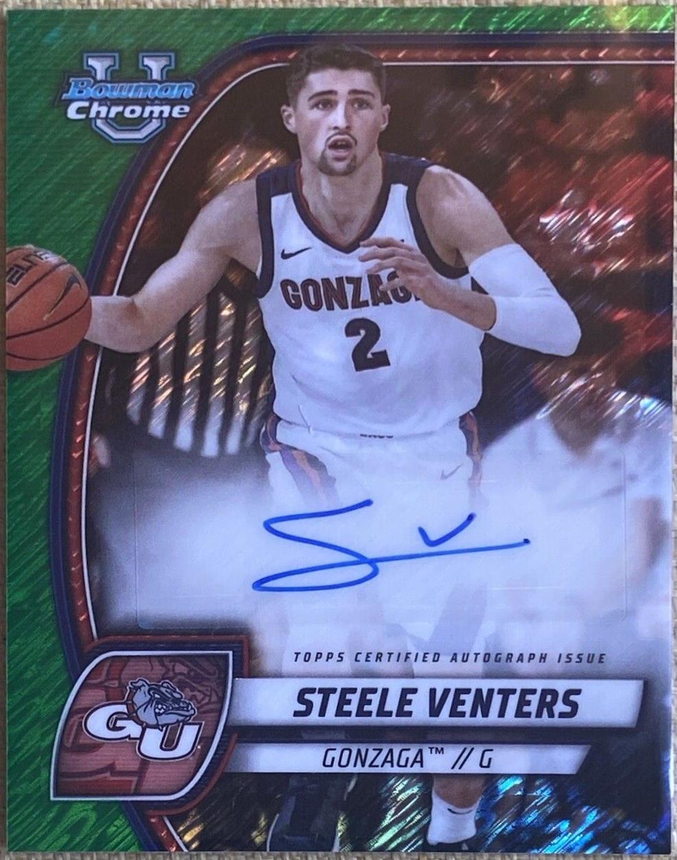 Steele Venters [Green Shimmer Refractor Autograph] #92