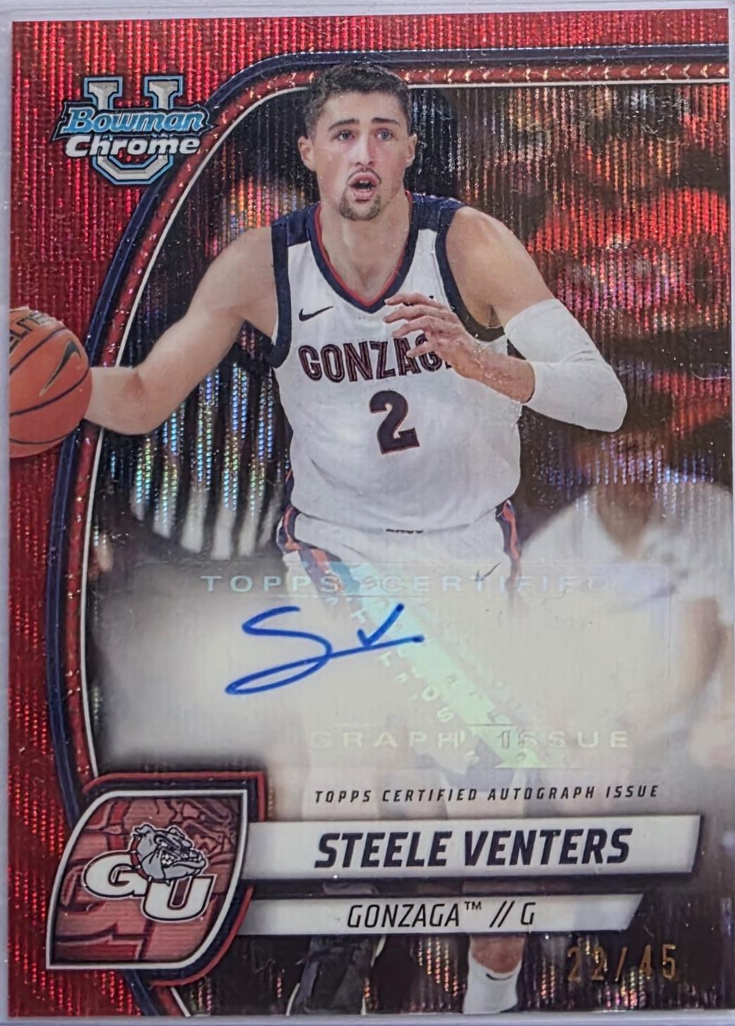 Steele Venters [Red Refractor Autograph] #92