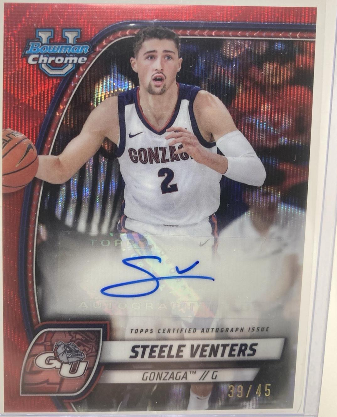 Steele Venters [Red Wave Refractor Autograph] #92