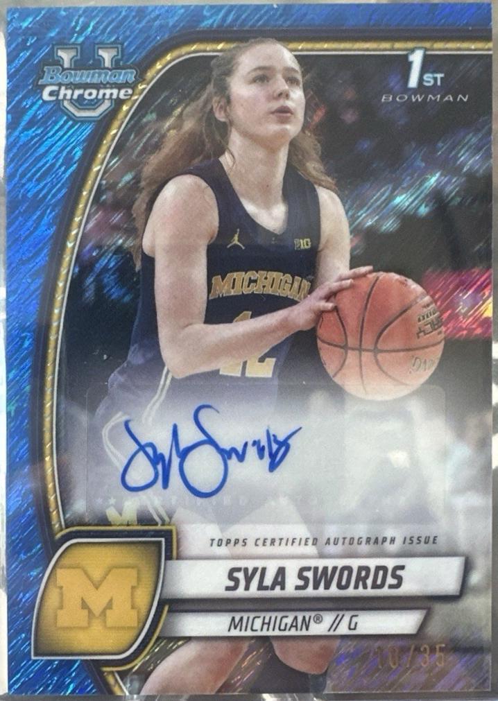 Syla Swords [Blue Shimmer Refractor Autograph] #65